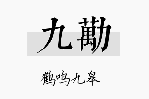 九劢名字的寓意及含义