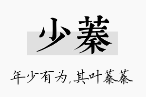 少蓁名字的寓意及含义