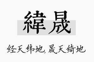 纬晟名字的寓意及含义