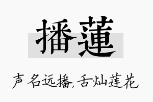 播莲名字的寓意及含义