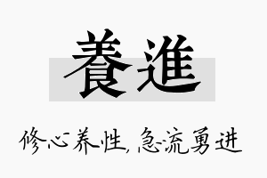 养进名字的寓意及含义