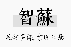 智苏名字的寓意及含义