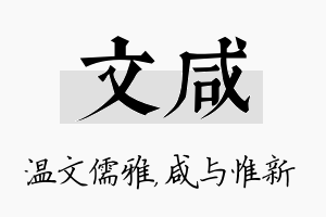 文咸名字的寓意及含义