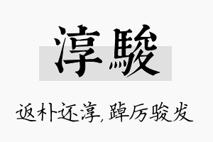 淳骏名字的寓意及含义