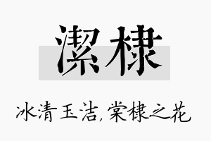 洁棣名字的寓意及含义