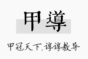 甲导名字的寓意及含义