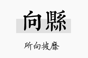 向县名字的寓意及含义