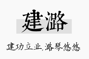 建潞名字的寓意及含义