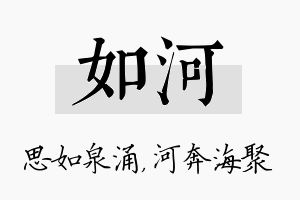 如河名字的寓意及含义