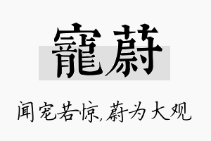 宠蔚名字的寓意及含义