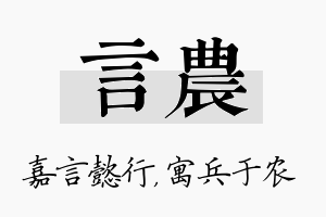 言农名字的寓意及含义