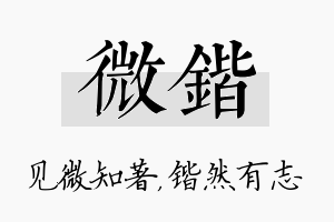 微锴名字的寓意及含义