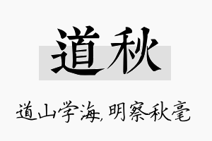 道秋名字的寓意及含义