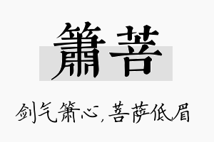 箫菩名字的寓意及含义