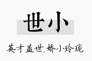 世小名字的寓意及含义