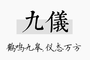 九仪名字的寓意及含义