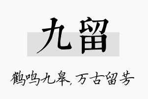 九留名字的寓意及含义