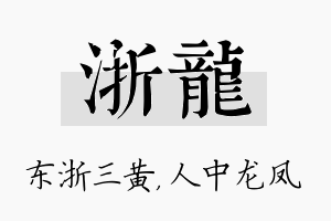 浙龙名字的寓意及含义