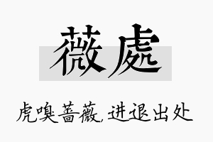 薇处名字的寓意及含义