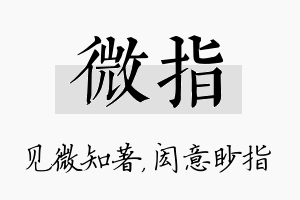 微指名字的寓意及含义