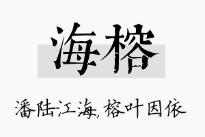 海榕名字的寓意及含义