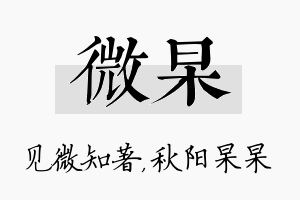 微杲名字的寓意及含义