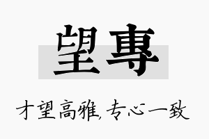 望专名字的寓意及含义