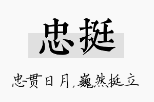 忠挺名字的寓意及含义