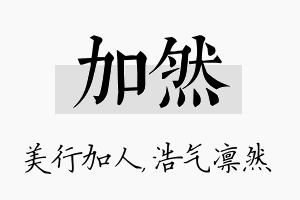 加然名字的寓意及含义