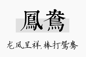 凤鸯名字的寓意及含义