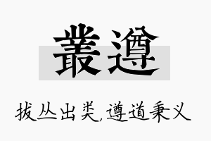 丛遵名字的寓意及含义