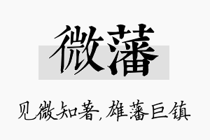 微藩名字的寓意及含义