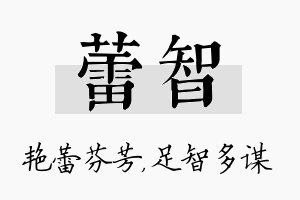 蕾智名字的寓意及含义