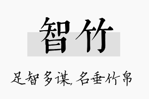 智竹名字的寓意及含义