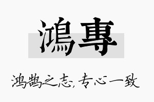 鸿专名字的寓意及含义