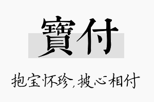 宝付名字的寓意及含义