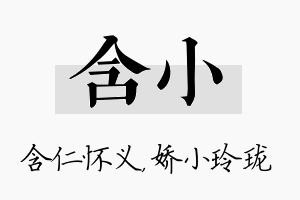 含小名字的寓意及含义