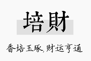 培财名字的寓意及含义