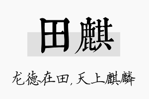 田麒名字的寓意及含义