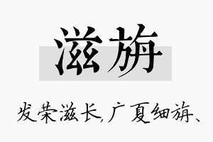 滋旃名字的寓意及含义