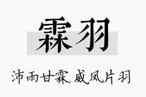 霖羽名字的寓意及含义