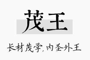 茂王名字的寓意及含义