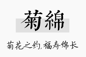 菊绵名字的寓意及含义