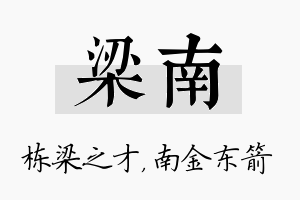 梁南名字的寓意及含义