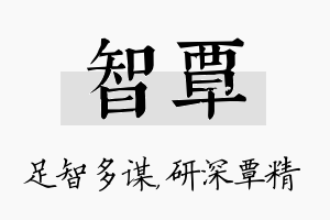 智覃名字的寓意及含义