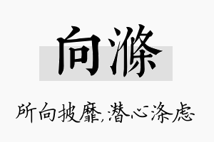 向涤名字的寓意及含义