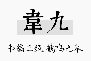 韦九名字的寓意及含义