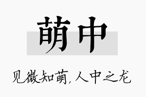 萌中名字的寓意及含义