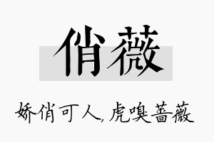 俏薇名字的寓意及含义