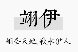 翊伊名字的寓意及含义